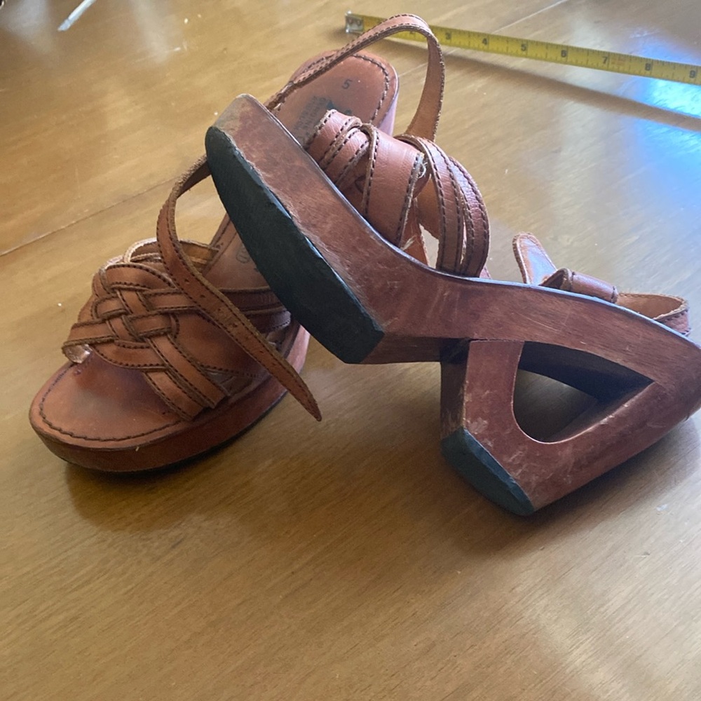 70’s wooden platform sandals. Hardly worn.